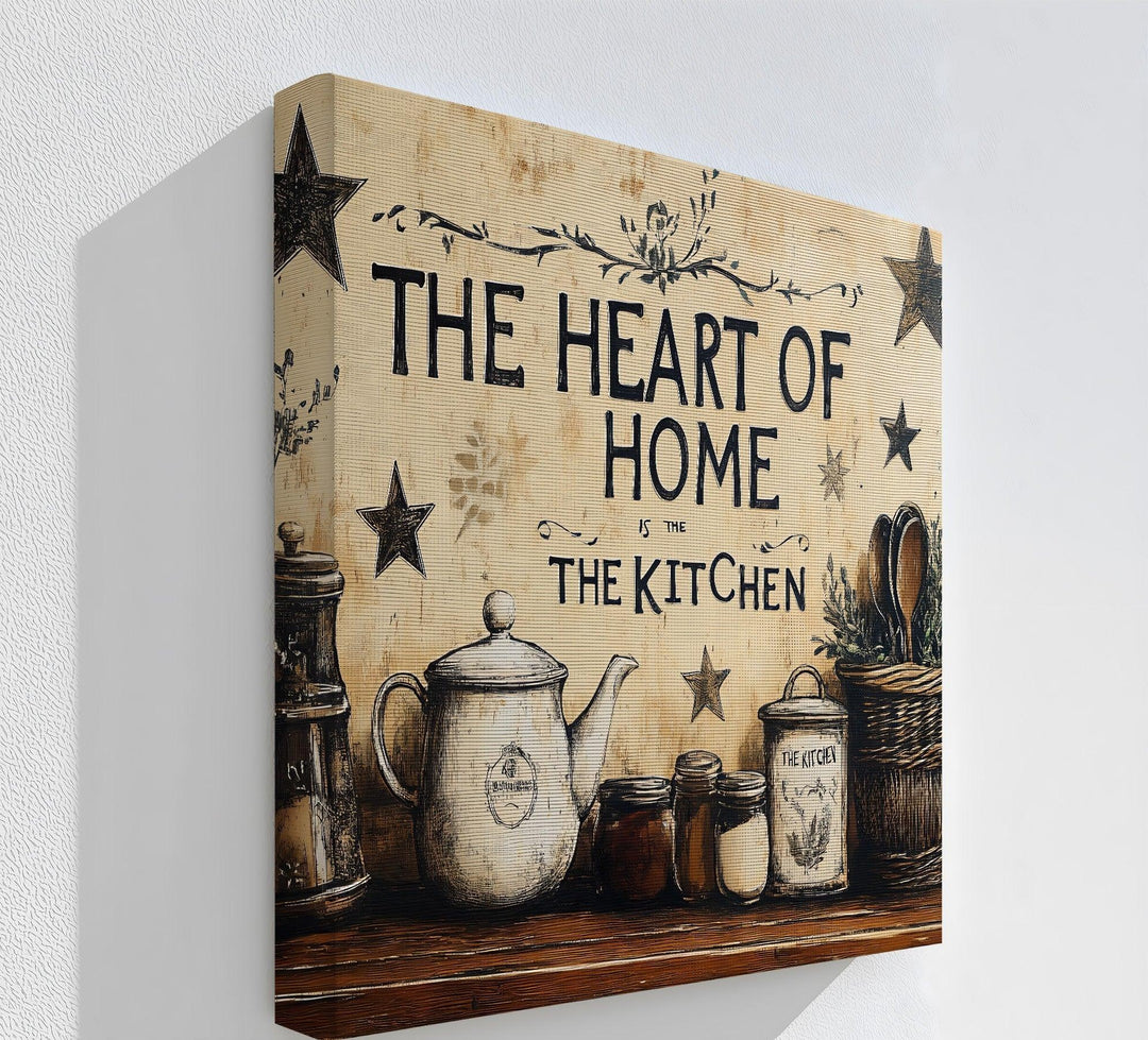 The Heart of Home – Rustic Kitchen Canvas Print - MyPhotoStation