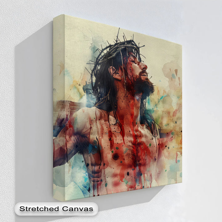 Sacrifice and Glory – Jesus Crucifixion Abstract Canvas Print