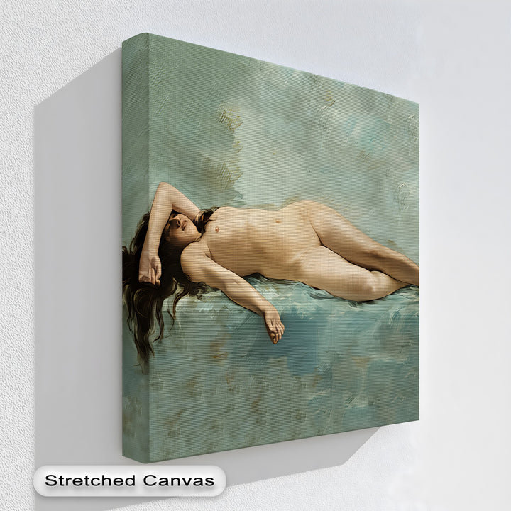 Celestial Nude – Serene Reclining Female Canvas Wall Art | Nude Art