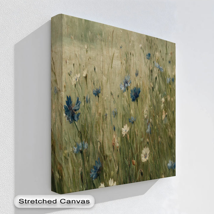 Whispers of Blue – Wildflower Meadow Scene Canvas Print - MyPhotoStation
