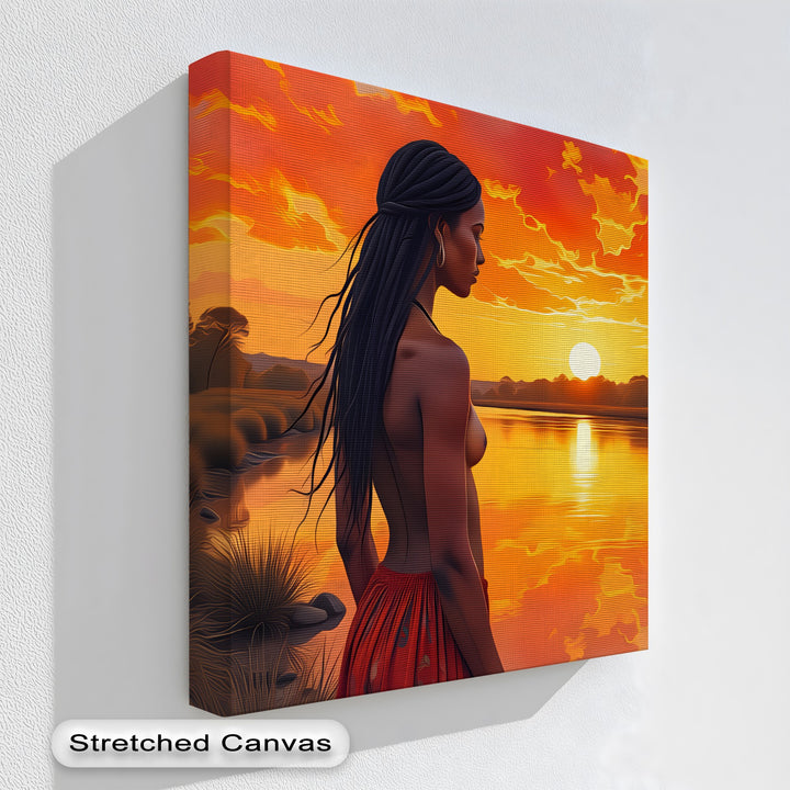 Golden Sunset Nude Woman – Erotic Canvas Art | Biggest Canvas