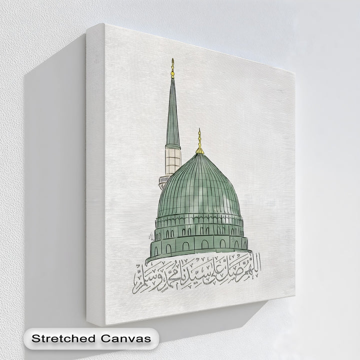 The Green Dome of Al-Masjid an-Nabawi – Islamic Wall Art