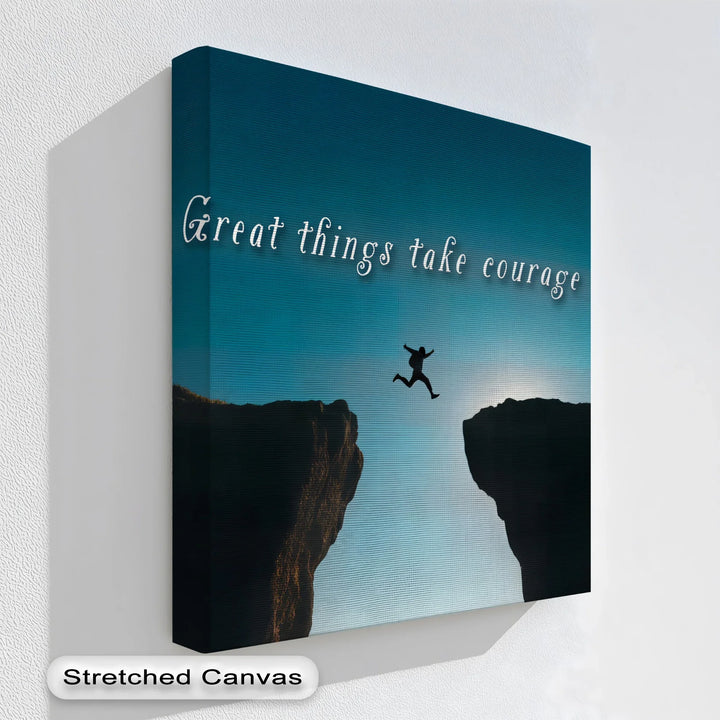 Leap of Faith – Courageous Action Inspirational Canvas Print