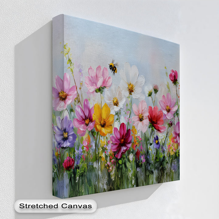 Dancing Blooms – Colorful Wildflower Garden Canvas Print