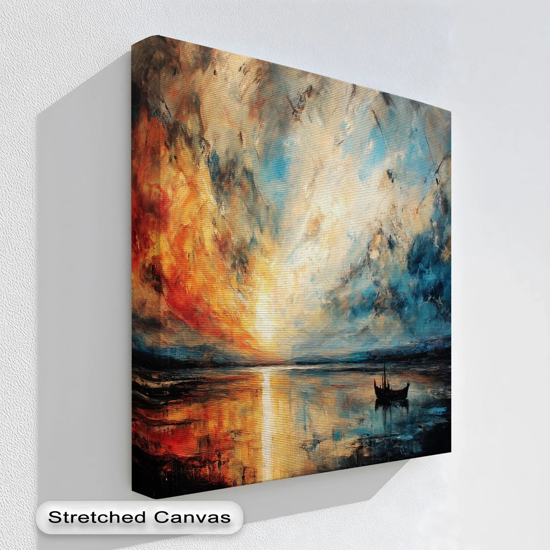 Dramatic Sunset Boat - Canvas Print - MyPhotoStation