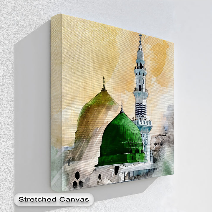 Masjid Al-Nabawi – Green Dome Islamic Wall Art