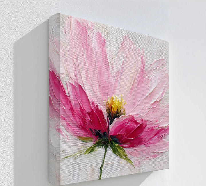 Blush Bloom – Textured Pink Floral Canvas Print - MyPhotoStation
