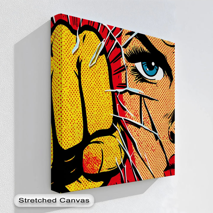 Shattered Stare – Pop Art Punch Comic Canvas Print