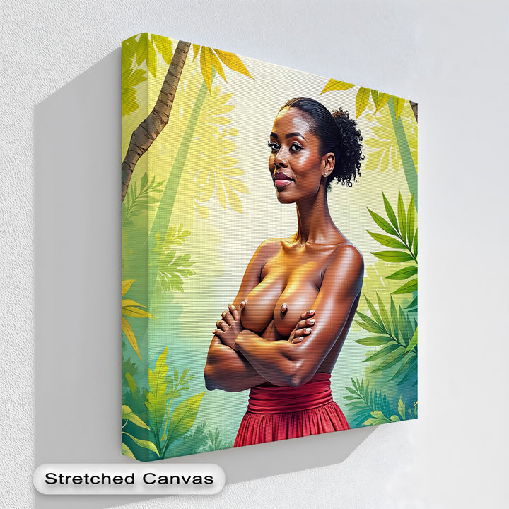 Confident Jungle Nude – Erotic Canvas Wall Art | Large Canvas Art