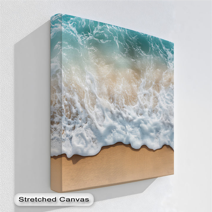 Immerse your walls in serenity with this ocean wave canvas print, featuring crystal-clear water meeting the shore in a peaceful coastal scene.

