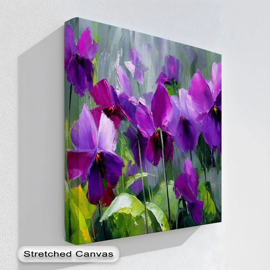 Radiant Wild Violets – Purple Pansy Flower Canvas Print - MyPhotoStation