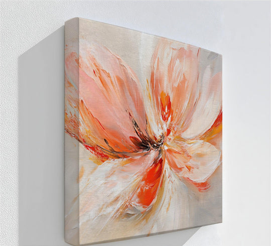 Fiery Bloom – vivid orange abstract flower canvas print for bold interiors.

