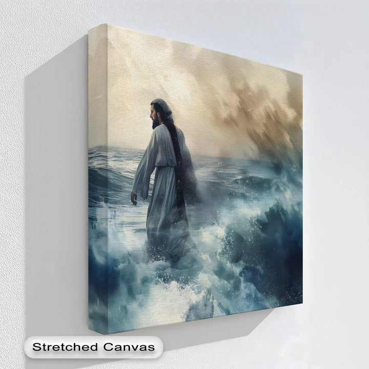 Walking on Water – Jesus on the Sea Canvas Print