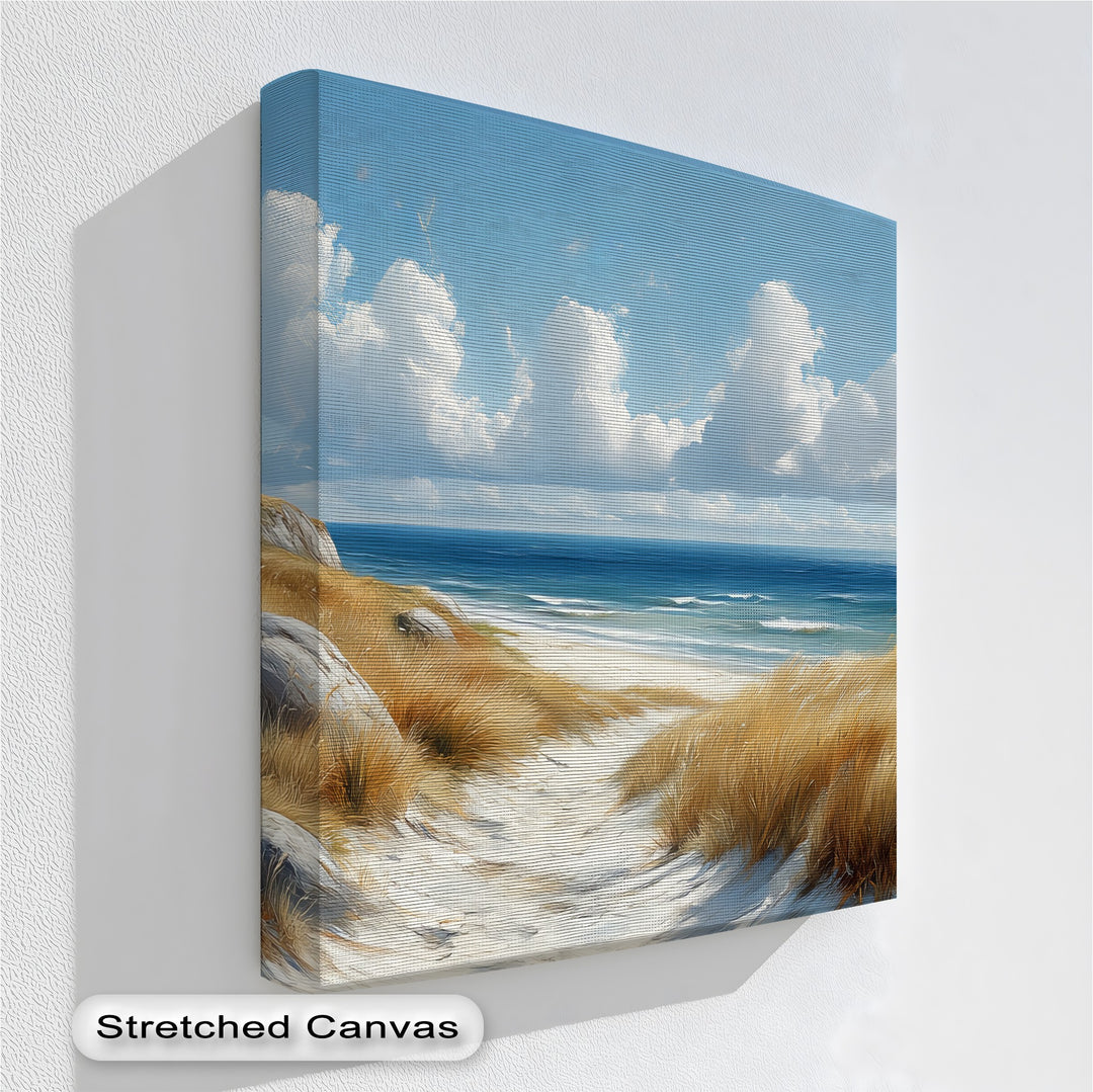 Bring the coast home with this calming canvas wall art design.

