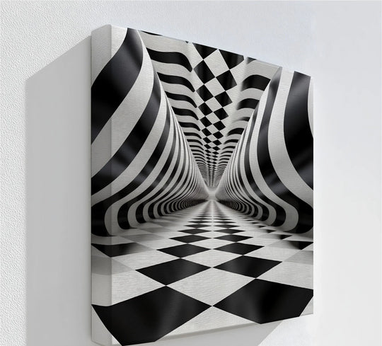Tunnel of Illusions – Black & White Canvas Print - MyPhotoStation