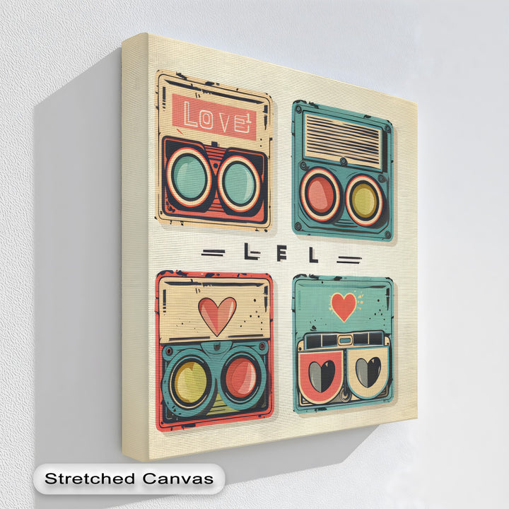 Love Pop Radios – Retro Romance Canvas Print