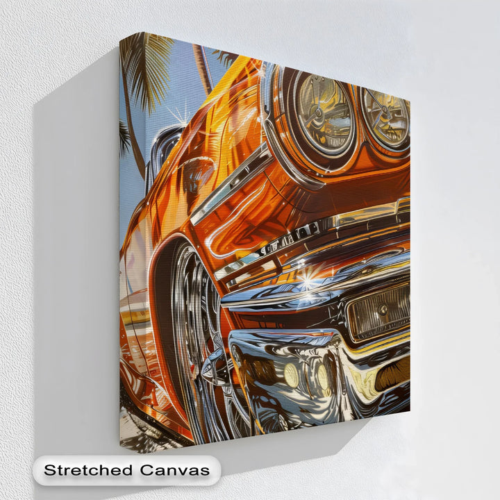 Classic Lowrider by the Beach - Car Canvas Print