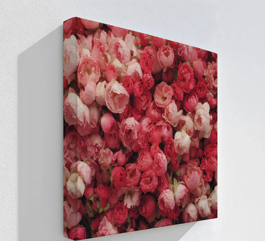 Romantic Peony Garden – Blush and Crimson Floral Canvas Print - MyPhotoStation