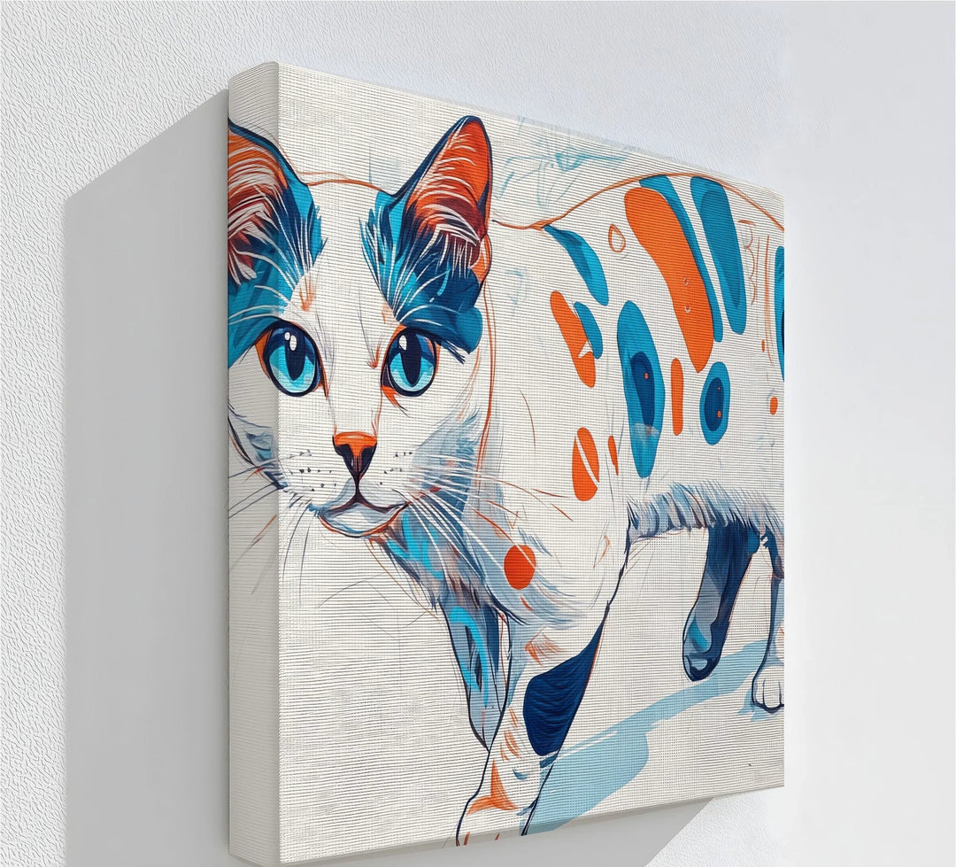 Cosmic Cat – Abstract Pop Art Style Feline Cat Canvas Print - MyPhotoStation