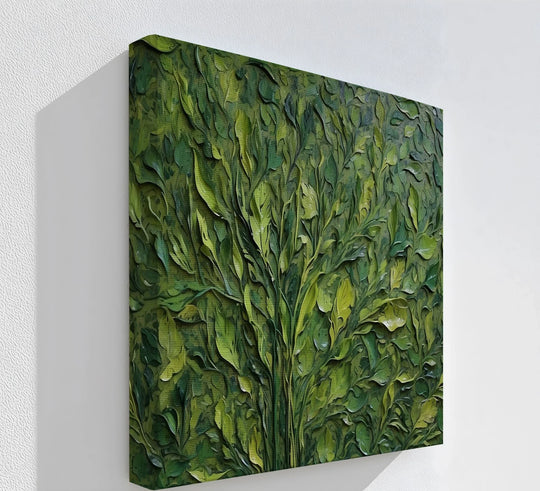 Verdant Bloom – Lush Textured Leaf Abstract Canvas Print - MyPhotoStation