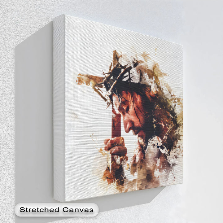 Burden of the Cross – Emotional Jesus Canvas Print