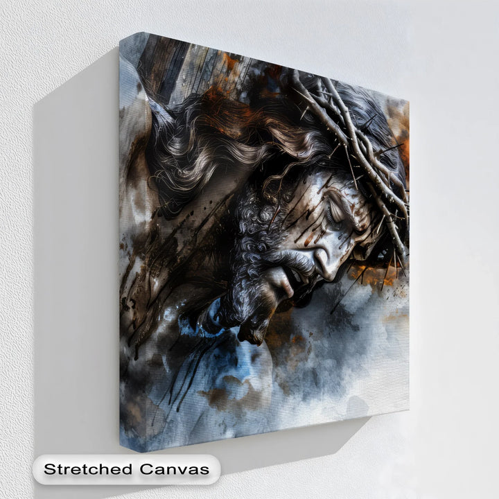 Silent Mercy – Jesus Crown of Thorns Close-Up Canvas Print