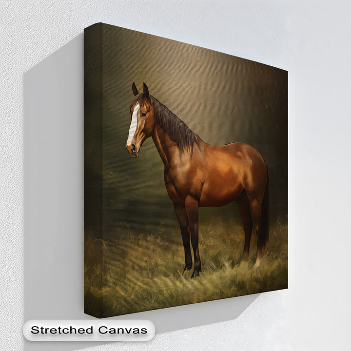 Majestic Brown Stallion – Regal Horse Canvas Wall Art