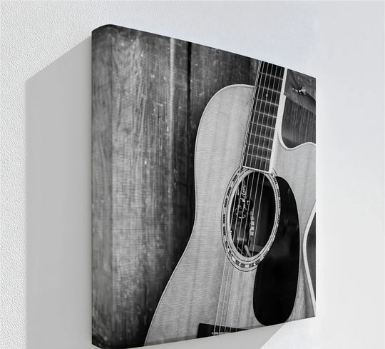 Acoustic Soul – Monochrome Guitar Music Canvas Print - MyPhotoStation