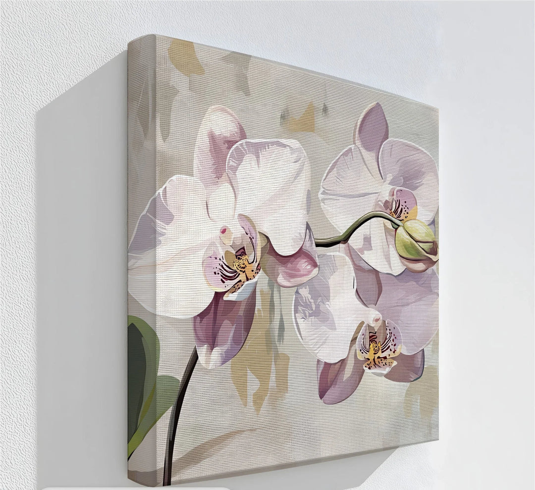 Orchid Grace – Soft White and Lavender Floral Canvas Wall Art - MyPhotoStation