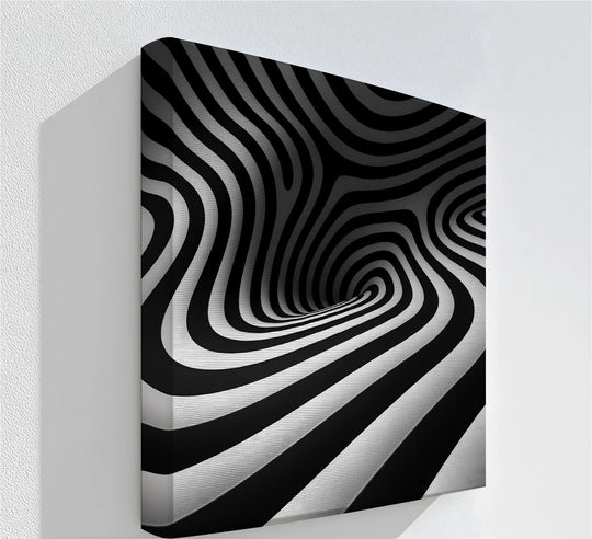 Twisted Illusion – Abstract Black & White Canvas Print - MyPhotoStation