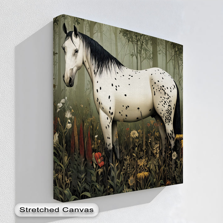 Spotted Serenity – Appaloosa Horse in Wildflower Forest Canvas Print