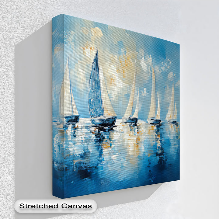 Sailing into Light – Abstract Ocean Regatta Canvas Print