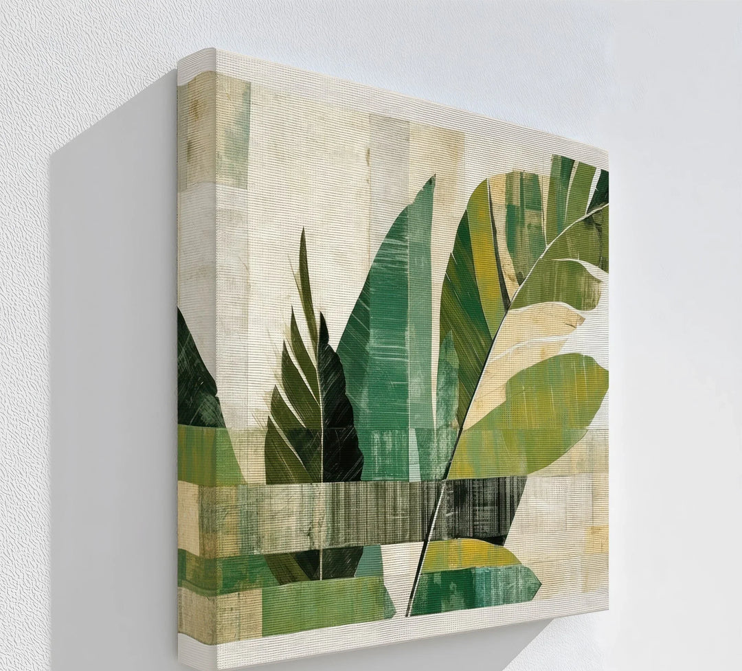 Tropical Geometry – Abstract Banana Leaf Canvas Print - MyPhotoStation