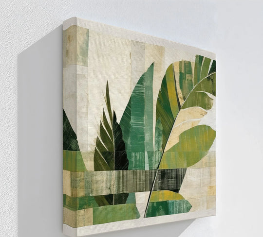 Tropical Geometry – Abstract Banana Leaf Canvas Print - MyPhotoStation