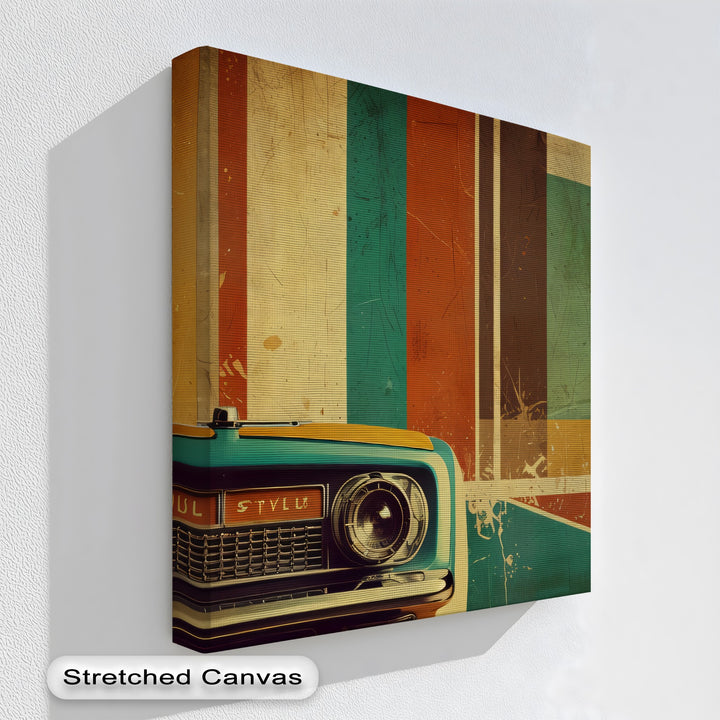 Soul Style Machine – Retro Car & Geometric Canvas Print