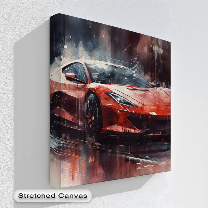 Hypercar in the Storm – Car Canvas Print