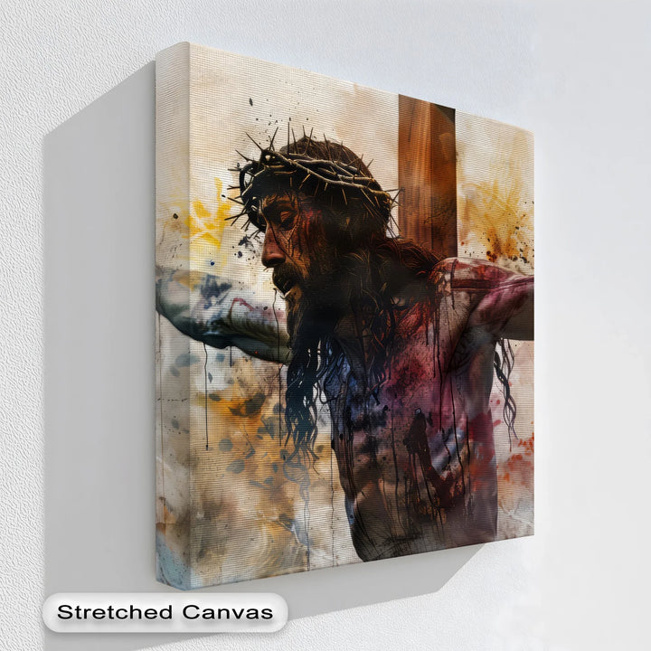 The Ultimate Sacrifice – Crown of Thorns Crucifixion Canvas Print