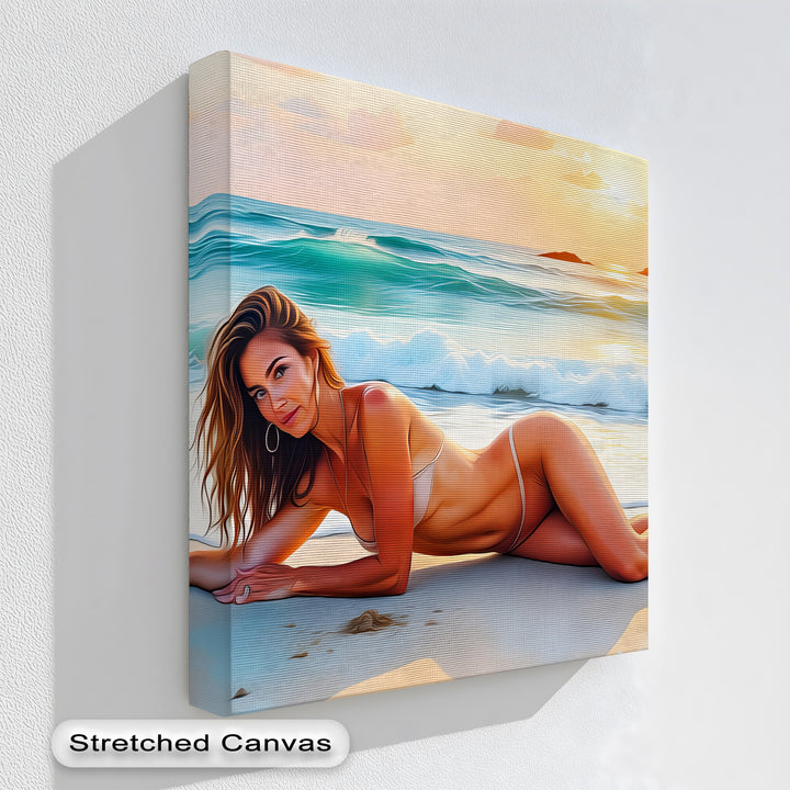 Sensual Bikini Beach Scene - Erotic Canvas Wall Art | Sexy Art