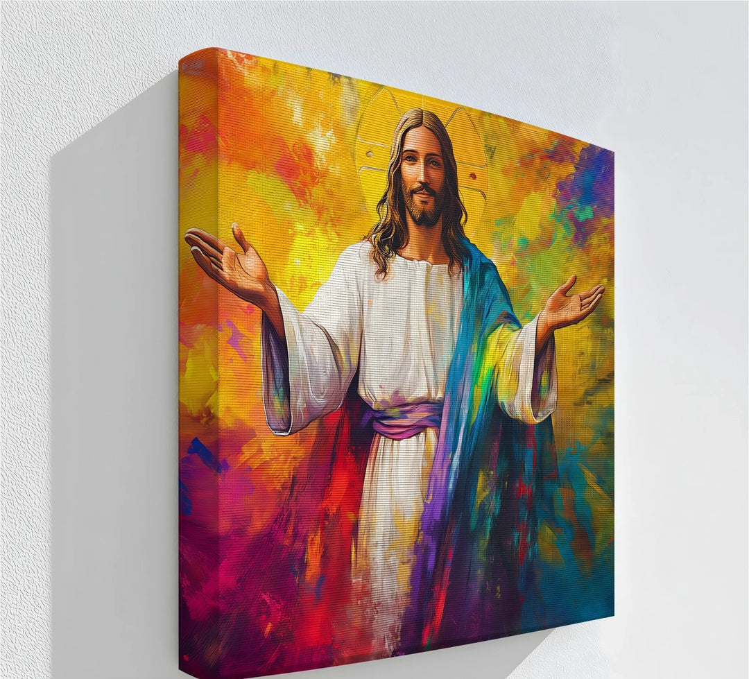 Divine Radiance – Jesus with Outstretched Arms Canvas Art - MyPhotoStation