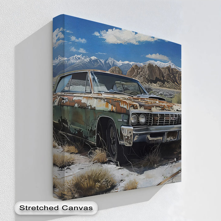 Rusted Chevy in Mountain Wilderness – Car Canvas Print