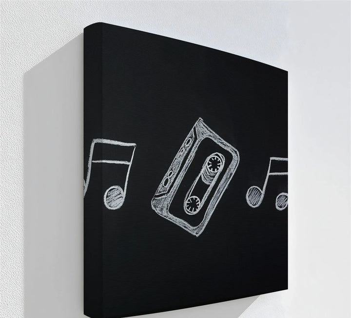 Retro Cassette Tape Chalk Drawing – Blackboard Music Canvas Prints - MyPhotoStation
