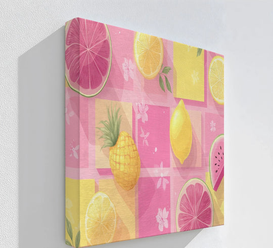 Tropical Fruit Vibes – Colorful Pineapple & Citrus Canvas Print - MyPhotoStation
