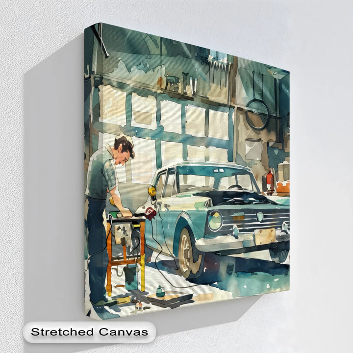 Mechanic’s Moment – Car Canvas Print - MyPhotoStation
