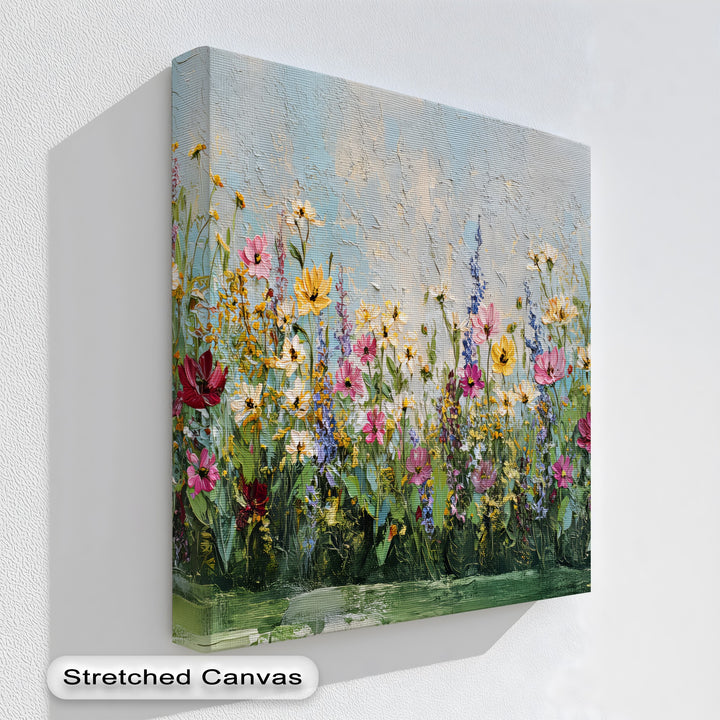 Blossoms in the Breeze – Colorful Wildflower Canvas Print