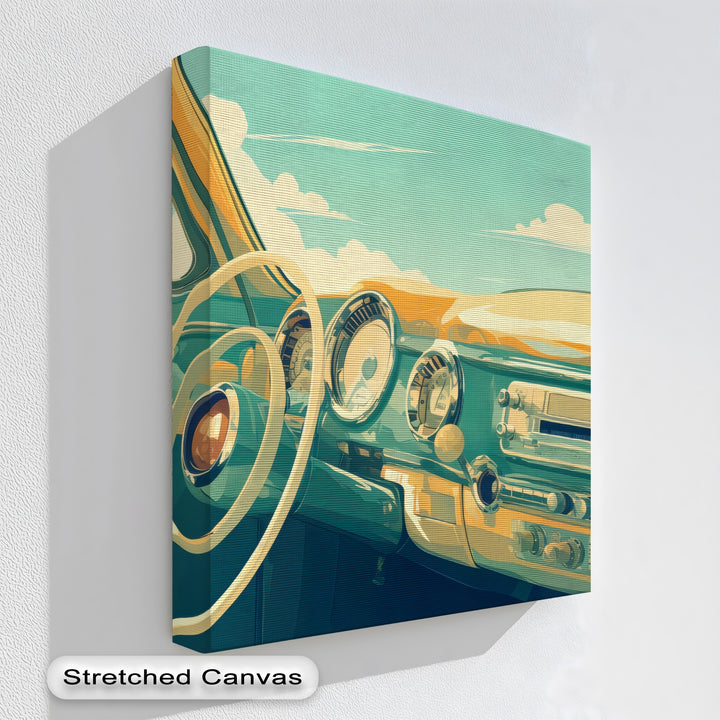 Cruise Control – Retro Car Dashboard Canvas Print