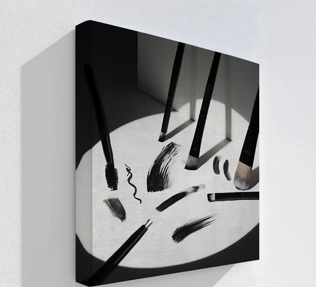 Brushwork in Contrast – modern black and white art print.

