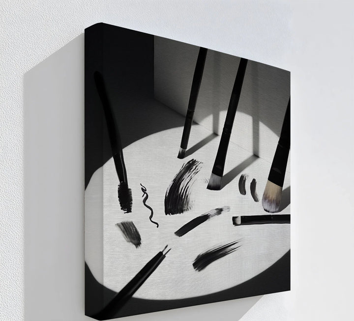 Brushwork in Contrast – modern black and white art print.


