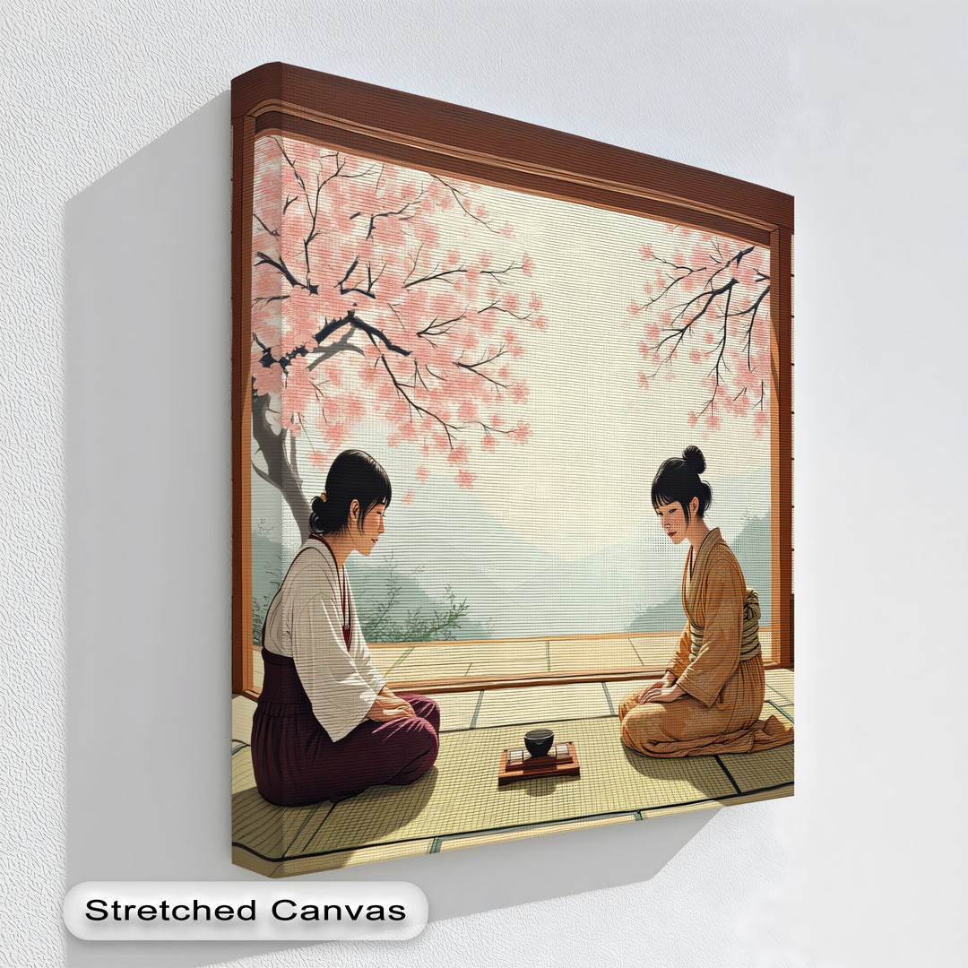 Japanese Tea Ceremony – Sakura Blossom Canvas Wall Art | Canvas Prints