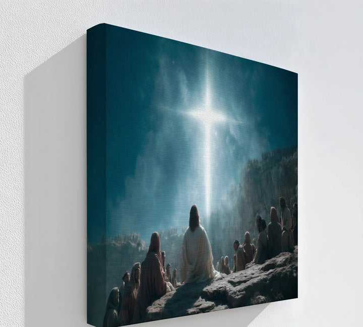 Divine Sermon Under the Cross – Inspirational Jesus Canvas Print - MyPhotoStation