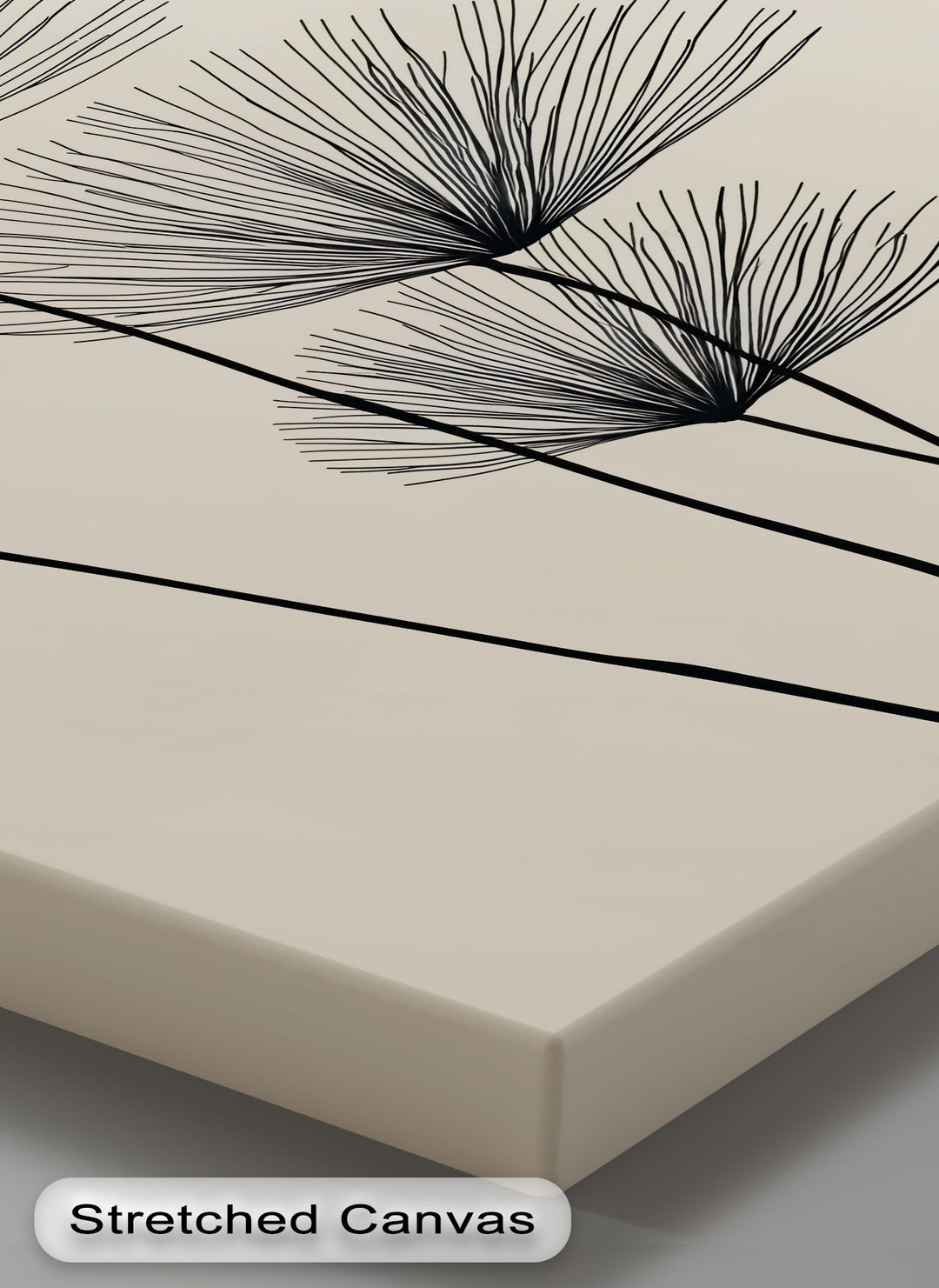 ملخص نباتي أسود وبرونزي لوحات قماشية جدارية | عمل فني مؤطر